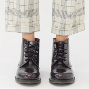 Dr. Martens Emmeline Cherry Arcadia Leather Combat Boots 10